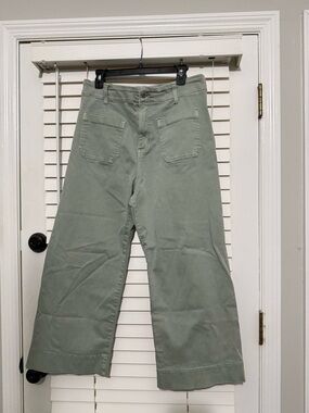 LC Lauren Conrad Light Sage Wide-Leg Cotton Pants
